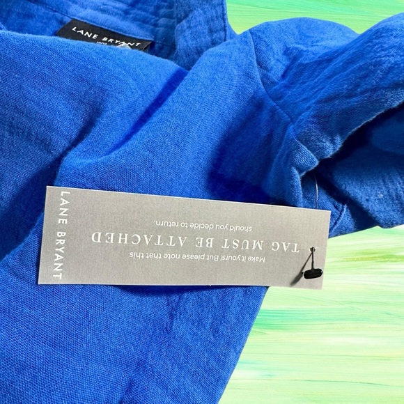 NWT Lane Bryant SS Split Neck Tie-Waist Maxi Dress in Royal Blue Size 10/12 - Picture 4 of 15